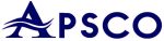 Professional APSCO logo in blue with bold typography and dynamic wave design.