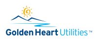 Golden Heart Utilities logo featuring a sun, mountains, and water symbolizing energy and reliability.