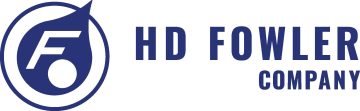 Modern HD Fowler Company logo featuring bold text and a droplet graphic symbolizing water services.