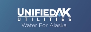 Unified Utilities logo for Alaska, emphasizing water services with a modern design and clear mission.